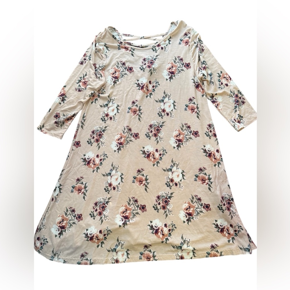 Maurices Floral Beige Swing Dress